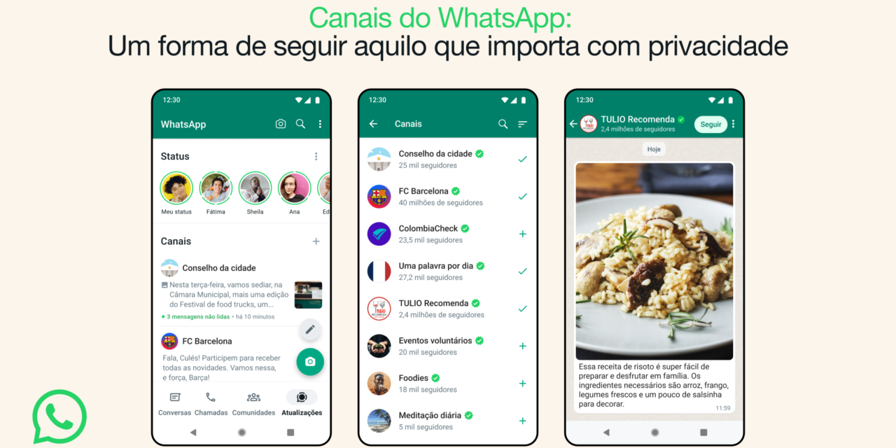 Whatsapp apresenta Canais, novo modo de comunicação