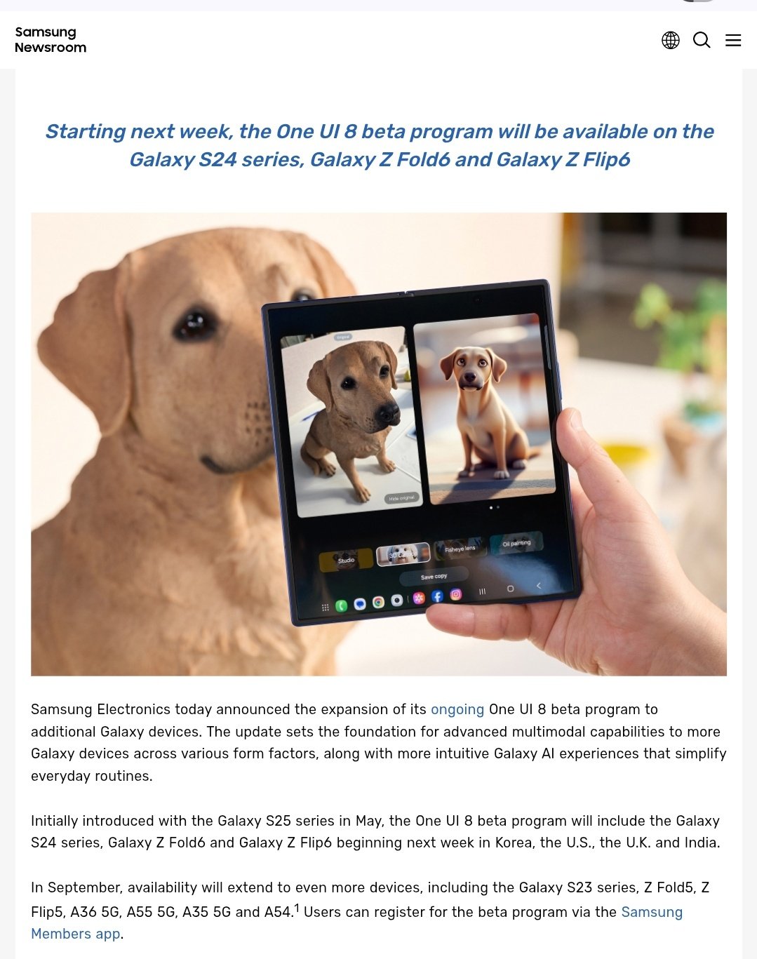 One UI 8 Beta: Samsung anuncia chegada em setembro para mais aparelhos Galaxy